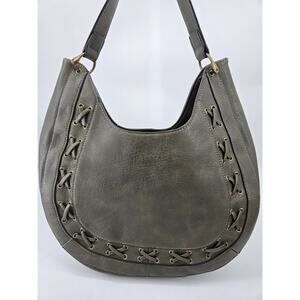 Hayden Harnett Savanah Hobo Faux Leather Elephant Gray Shoulder Bag Purse